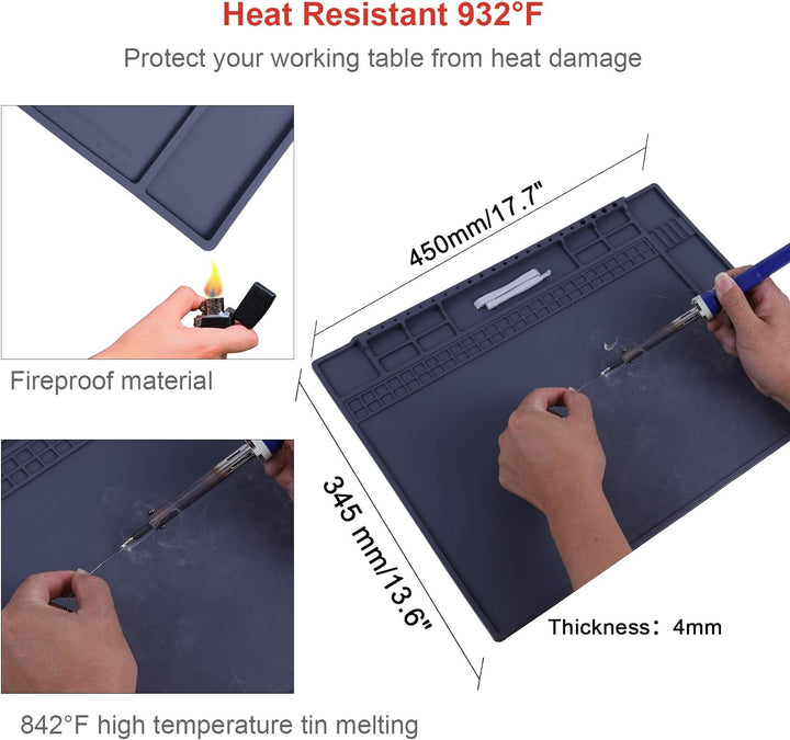 HPFIX Antistatik Matte for Computer,Laptop,Cellphone,iPad Electronics Repair, ESD Soldering Mat Heat