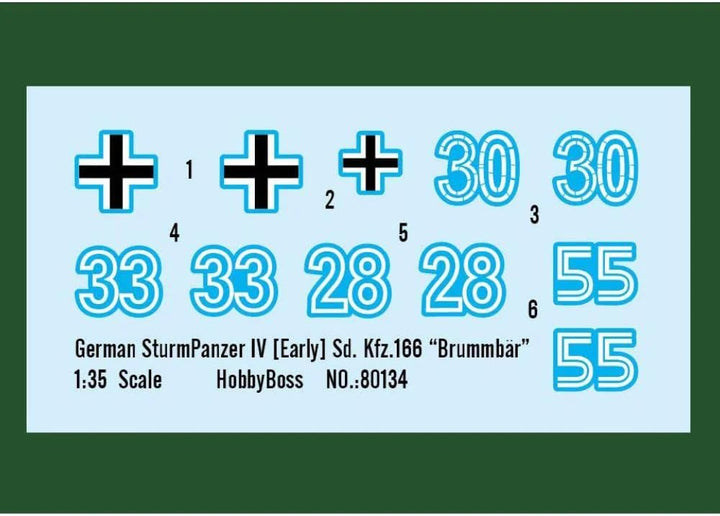 Hobby Boss 1/35 Sturmpanzer IV Sd. KFZ 166, Brummbär, frühe Version, Mehrfarbig, HY80134