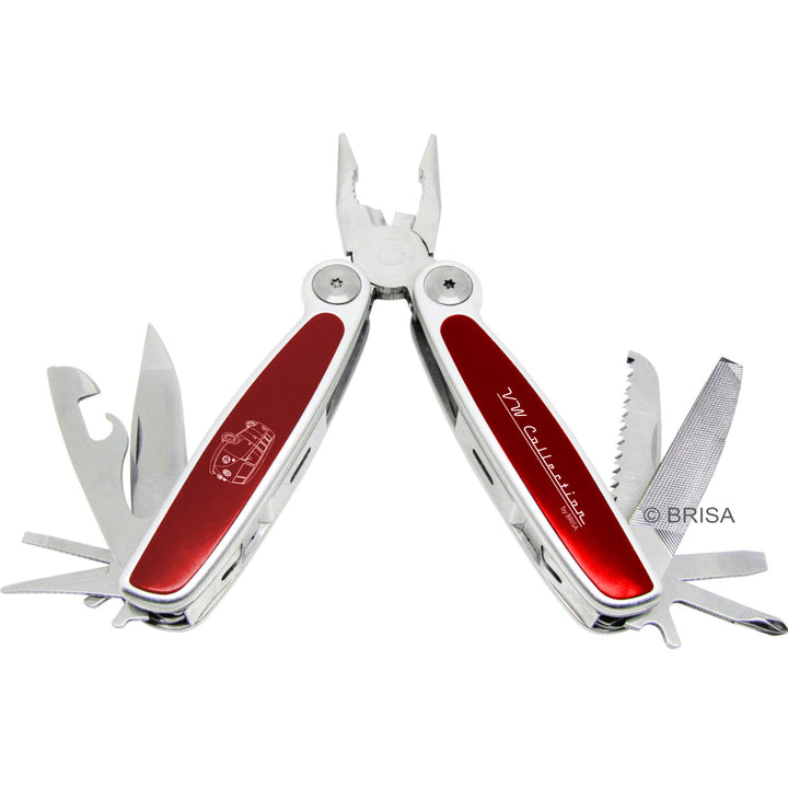 BRISA VW Collection - Volkswagen Multitool faltbares Taschenwerkzeug 8 in 1 Edelstahl Multifunktiona