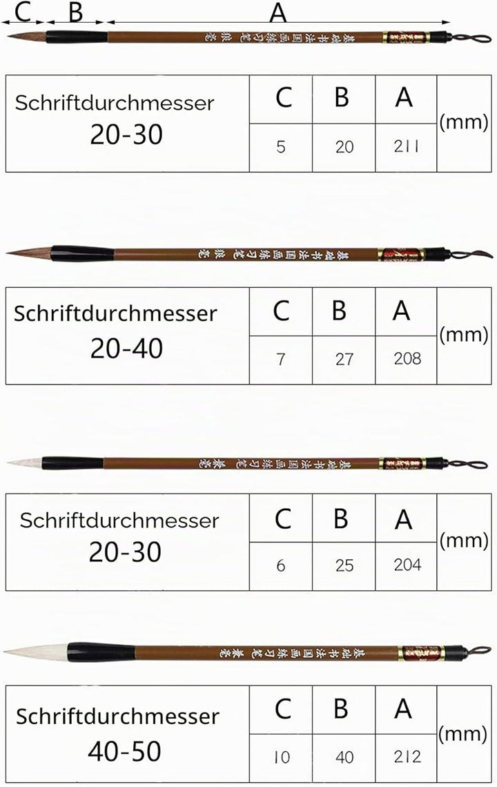 10-teilig Chinesischer Kalligraphie Pinsel Set, Chinesisch, Künstlerbedarf, Malerei Inkstone mit Chi
