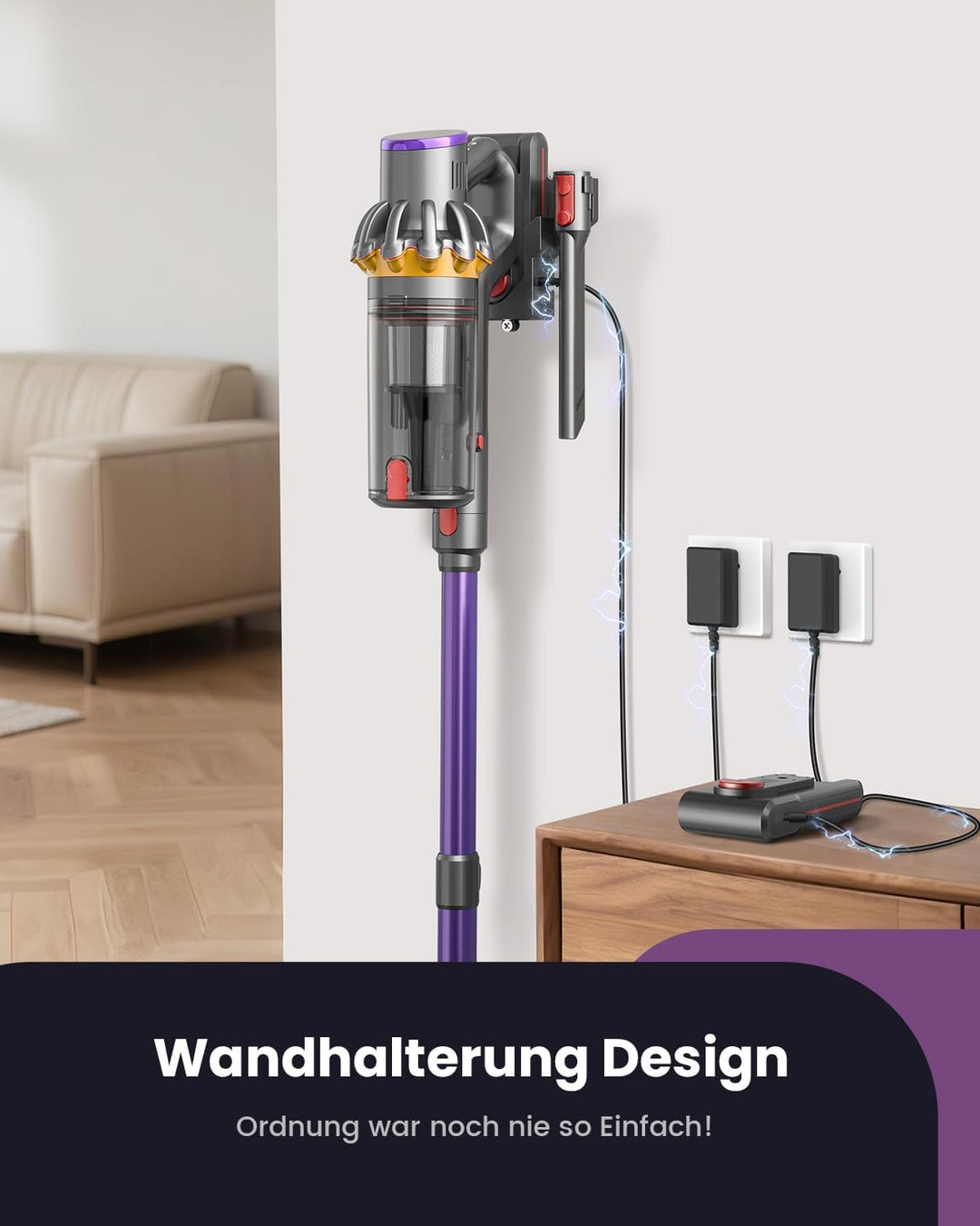 Akku Staubsauger 45000Pa/580W/70Mins, Ultraleichter Staubsauger Kabellos mit Anti-Tangle-Bodenbürste