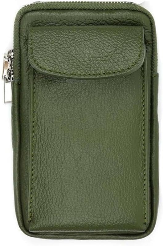OBC Made in Italy Damen Leder Tasche Handytasche Umhängetasche Geldbörse Schultertasche Brieftasche