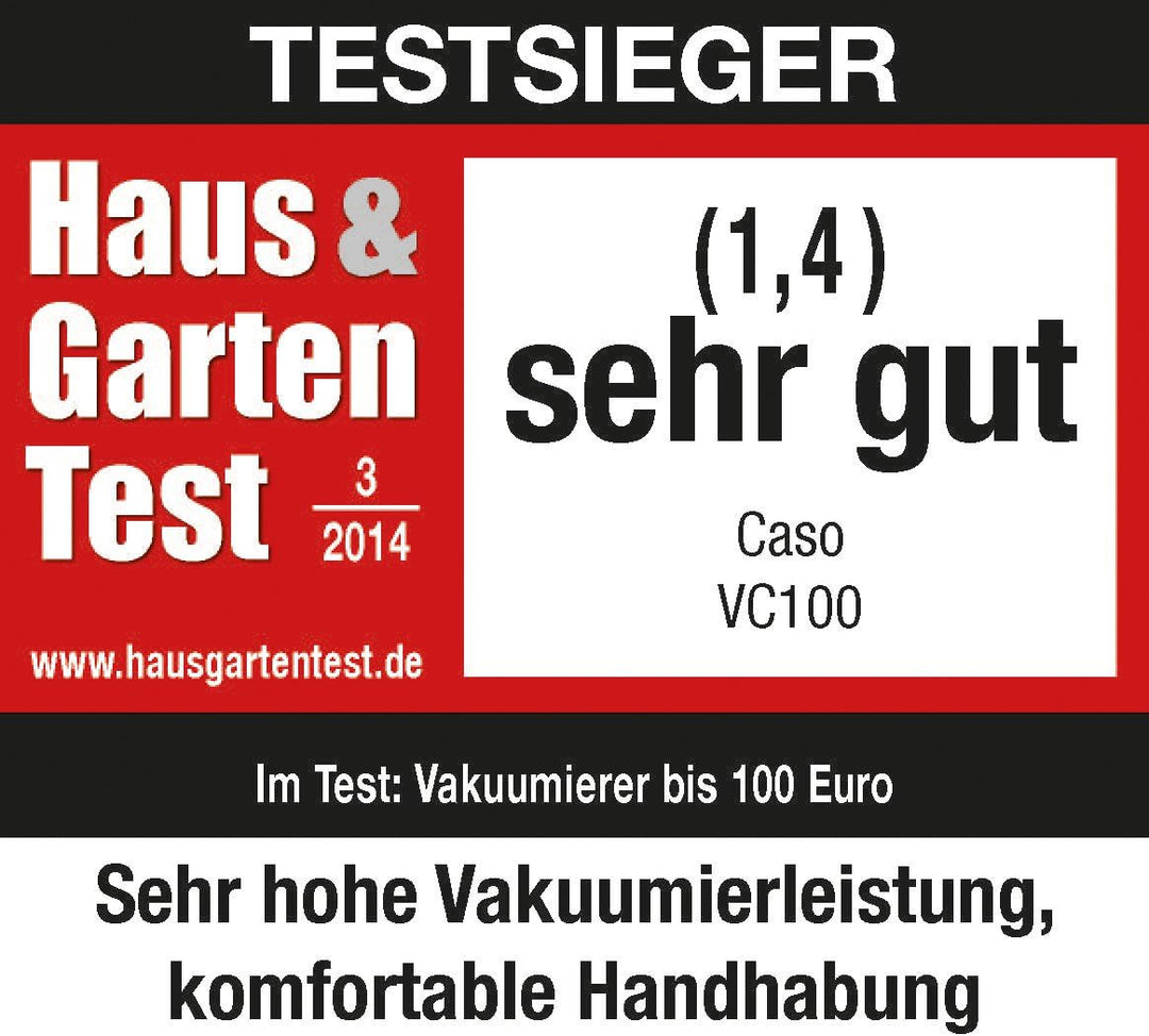 CASO VC100 Vakuumierer - Vakuumiergerät, Lebensmittel bleiben bis zu 8x länger frisch - natürliche A