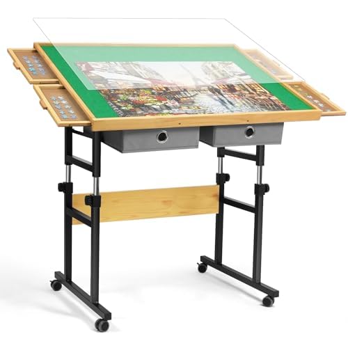 1500 Teile verstellbare Jigsaw-Puzzleplatte für Erwachsene, 90 x 67 cm, Multifunktionale Puzzleplatt