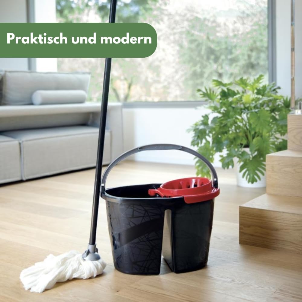 Wischeimer 18 L Putzeimer Zweikammer Doppel Wasser Eimer mit Presse Auswringer