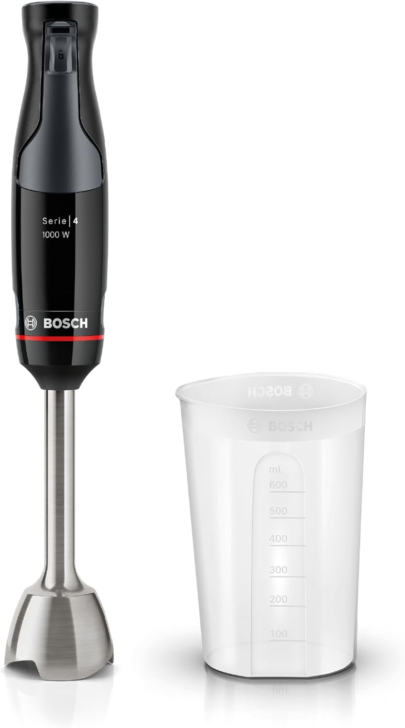 Bosch Stabmixer ErgoMaster Serie 4 MSM4B610, einhändig bedienbar, Edelstahl-Klingen, verschleissfrei