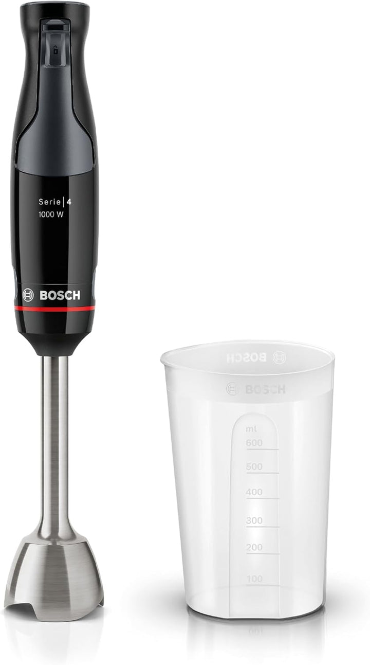 Bosch Stabmixer ErgoMaster Serie 4 MSM4B610, einhändig bedienbar, Edelstahl-Klingen, verschleissfrei