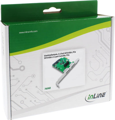 InLine 76696B Schnittstellenkarte, 2+2-fach SATA 6Gb/s, PCIe, kein RAID