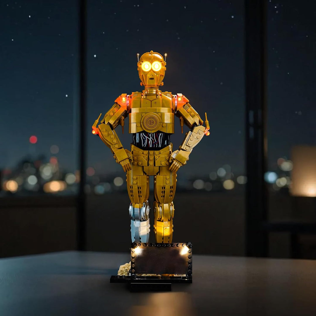 LocoLee Licht Kompatibel mit Lego Star Wars 75398 C-3PO Optische Version,Nur Lichter Set - Kein Mode