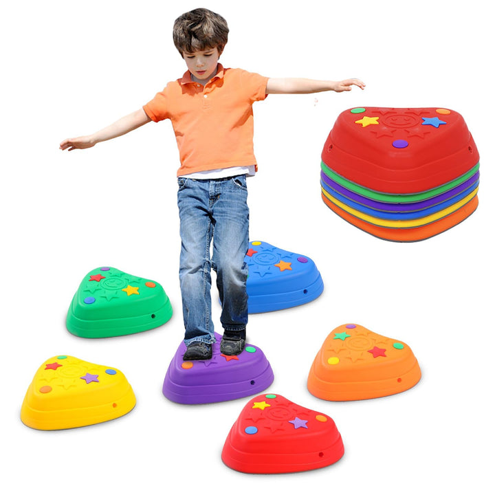Balanciersteine für Kinder, 6er Set Stapelsteine Balancieren fördert Balance & Koordination, Indoor