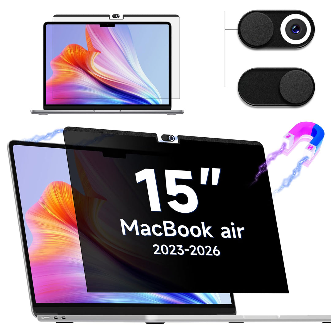 Magnetischer Blickschutzfolie für MacBook Air 15 Zoll 2023-M2 A2941, Abnehmbar Anti Glare Blaulicht