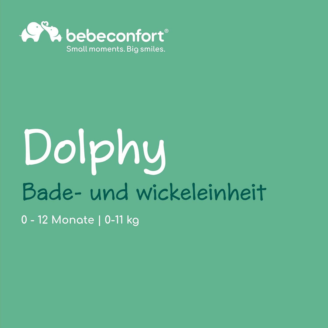 Bebeconfort Dolphy Wickelkommode & Badewanne, mobiler 2-in-1 Wickel- & Badewagen für Babys, mit inte