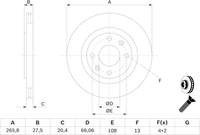 Bosch BD214 Bremsscheiben - Vorderachse - ECE-R90 Zertifizierung - zwei Bremsscheiben pro Set