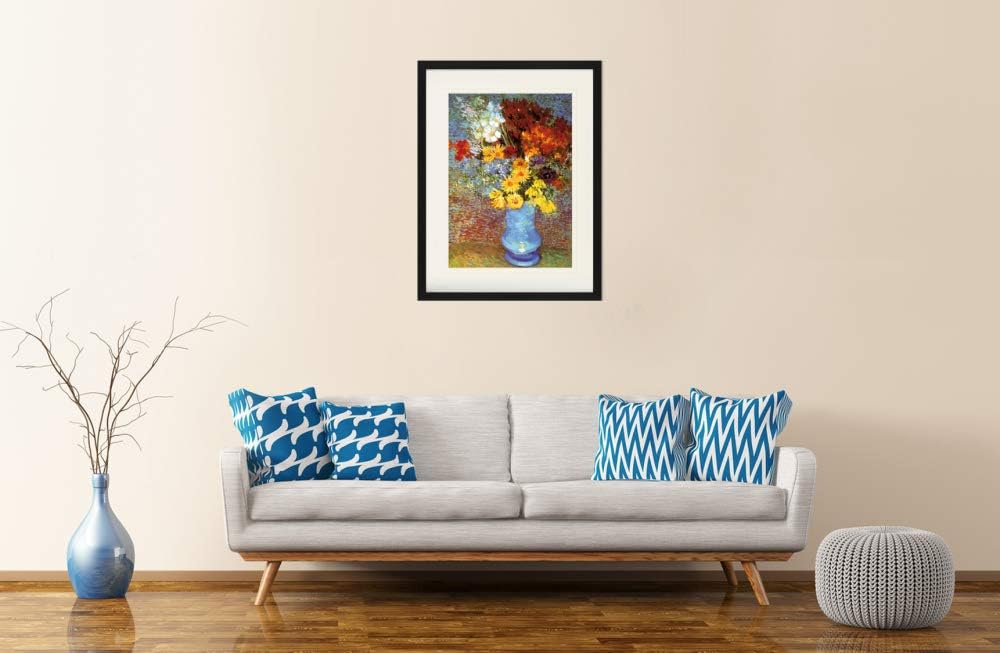 1art1 Vincent Van Gogh Poster Vase Mit Margeriten Und Anemonen, 1887 Gerahmtes Bild Mit Edlem Passep