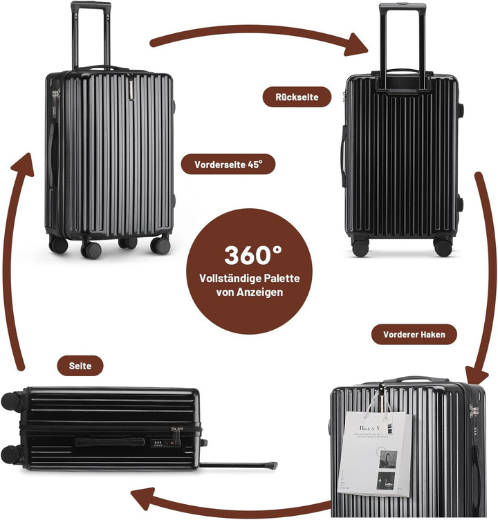 Kofferset 3 Teilig Hartschale Koffer Set Robustes und Langlebiges PC-Material Koffer mit TSA-Schloss