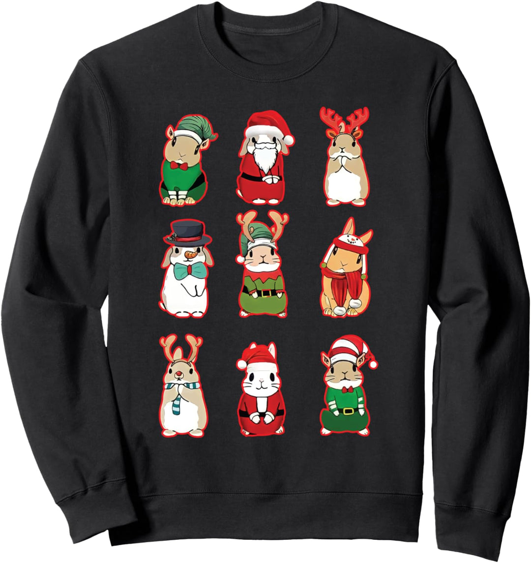 Cute Bunny Christmas Santa Bunny Christmas Sweatshirt