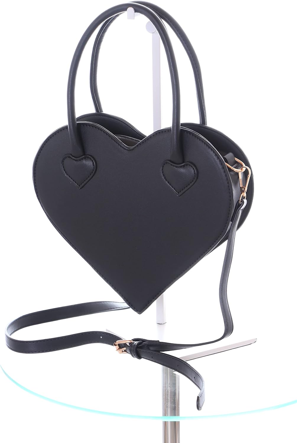 Kawaii-Story LB-6052 Herz Form schwarz Gothik Lolita Punk Harajuku Damen Umhänge Henkel Tasche PU