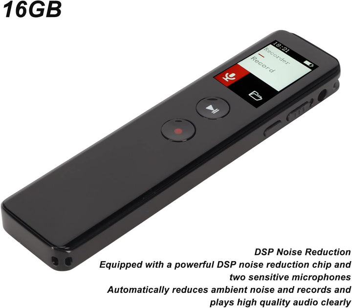 Digitaler Diktiergerät mit Lautsprecher, Bluetooth 5.0-Aufnahmegerät, DSP-Rauschunterdrückung, Sprac