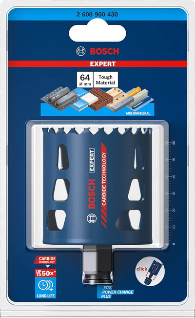 Bosch Accessories 1x Expert Tough Material Lochsäge (für Holz mit Metall, Ø 64 mm, Zubehör Schlagboh