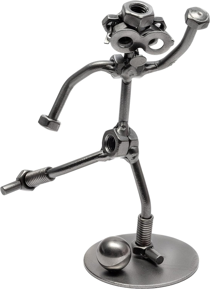 STEEMO Schraubenmännchen Fussballspieler Geschenk Metall-Kunst Deko 12x7x16 cm
