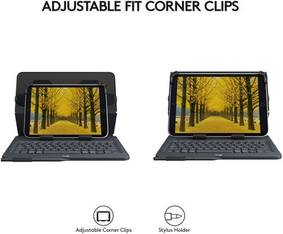 Logitech Universal Folio Tablet-Hülle mit Kabelloser Tastatur, Bluetooth, 2-Jahre Batterielaufzeit,