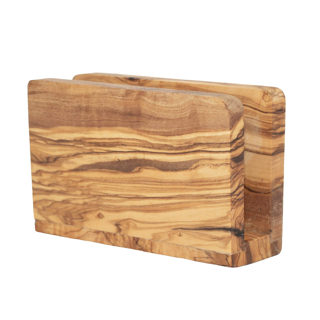 NATUREHOME Hochwertiger Serviettenhalter aus nachhaltigem Olivenholz Exklusiver, langlebiger und umw