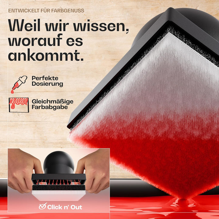 W4 Flächenstreicher für Holz - 3er Streichset Holz - ideale Pinsel Alternative - Streichwerkzeug für