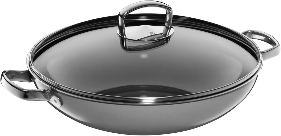 WMF Fusiontec Mineral Wok Induktion 36 cm, Wokpfanne mit Glasdeckel, High-Tech Keramik, backofenfest