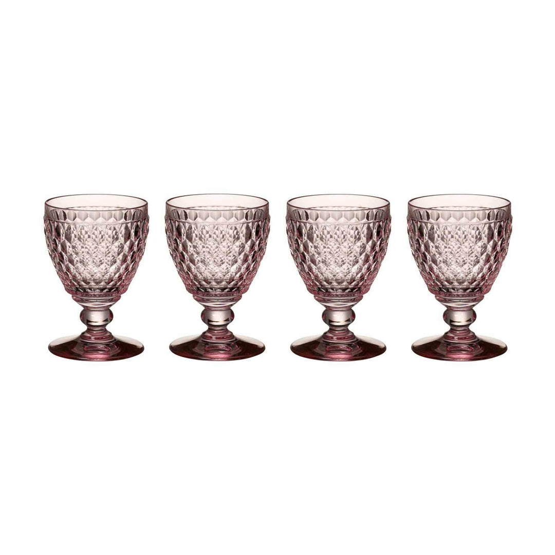 Villeroy & Boch Weissweingläser Boston Coloured, Rose, 4er Set, 230 ml, Farbige Weingläser mit Facet