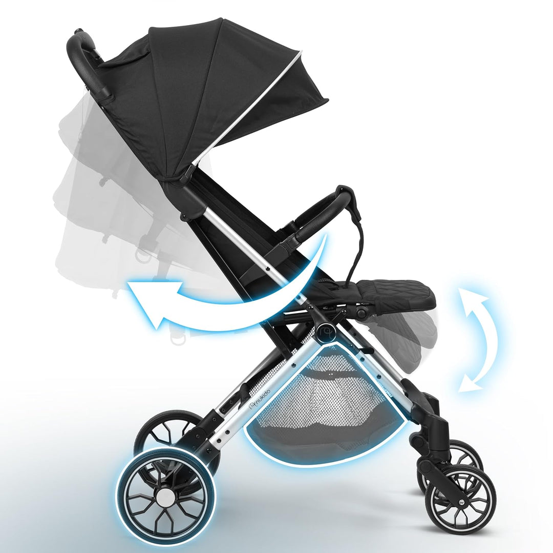 Nukido Kinder Wagen Kinderwagen Babywagen Bis 15 kg Grosse Räder Sitzbuggy Buggy Zusammenklappbar Ha
