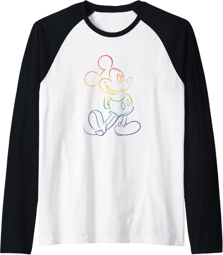 Disney Mickey And Friends Rainbow Pride Outline Classic Pose Raglan