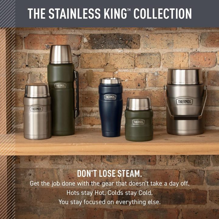 Thermos Stainless King 16 Ounce Travel Tumbler, Stainless Stee Matter Stahl, Matter Stahl