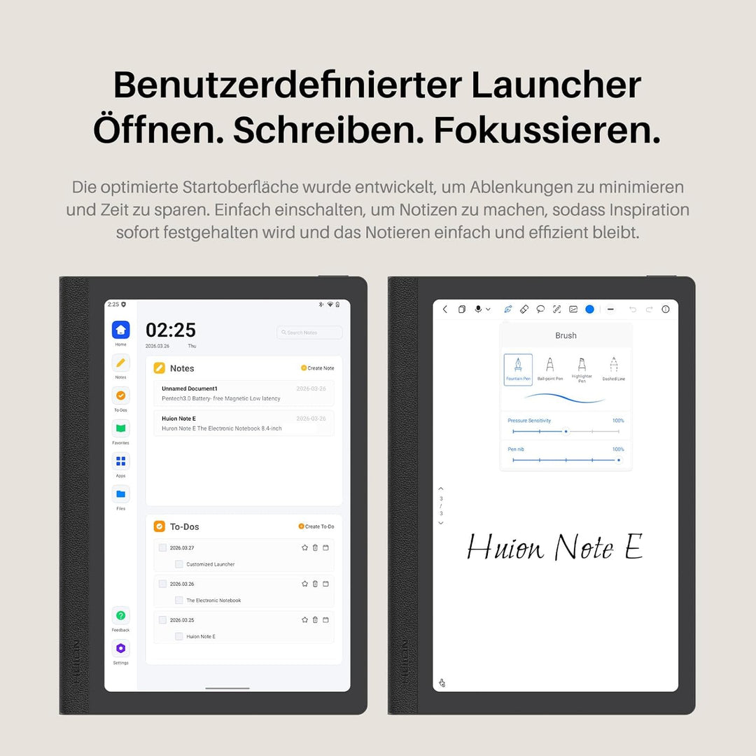 Huion Note E 8,4" Android Notizbuch, batterieloser Stift 8192 Druckstufen, papierähnliches Display,