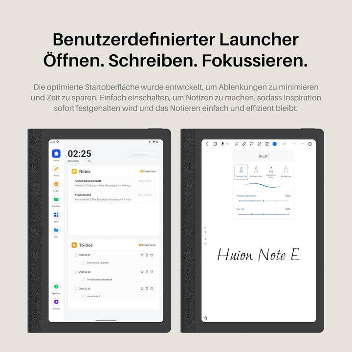 Huion Note E 8,4" Android Notizbuch, batterieloser Stift 8192 Druckstufen, papierähnliches Display,