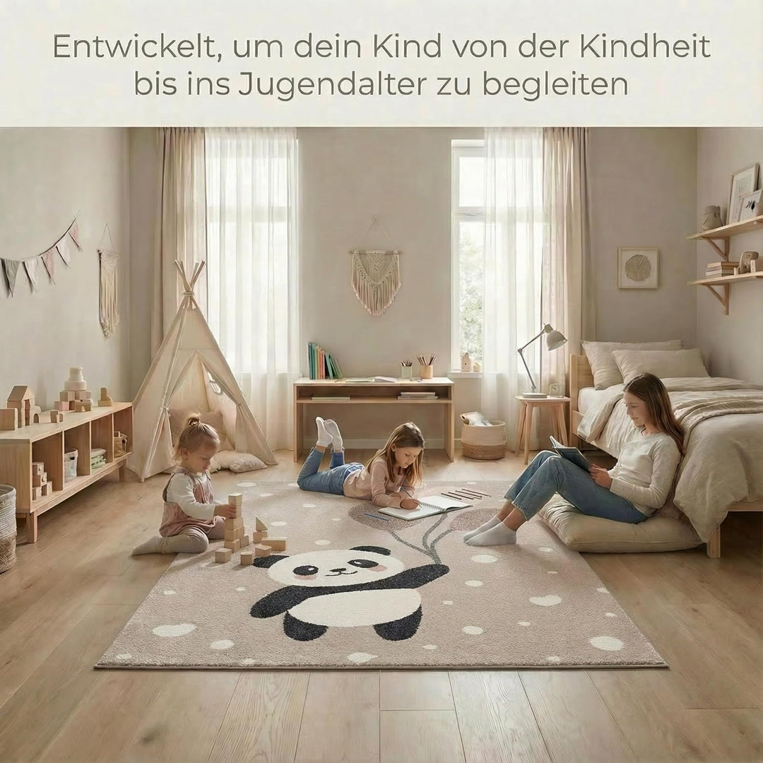 Jimri Teppich Kinderzimmer - Teppiche für Kinderzimmer, Kinderteppich, Kinderteppich Mädchen, Bär, P