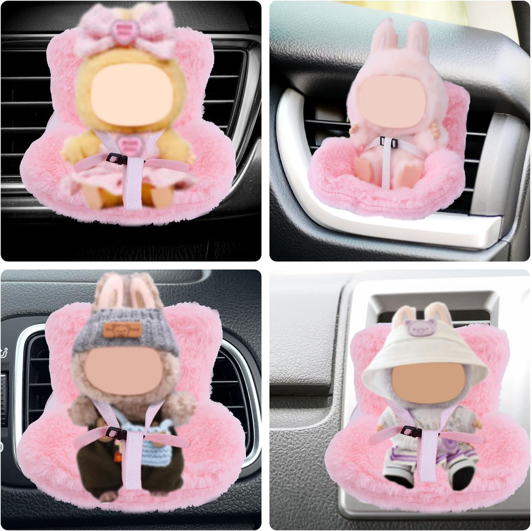BOXOB Auto-Puppen-Sicherheitssitz, Süsser Sicherheitssitz mit Weichem Plüsch Rosa Dekoratives Sofa z