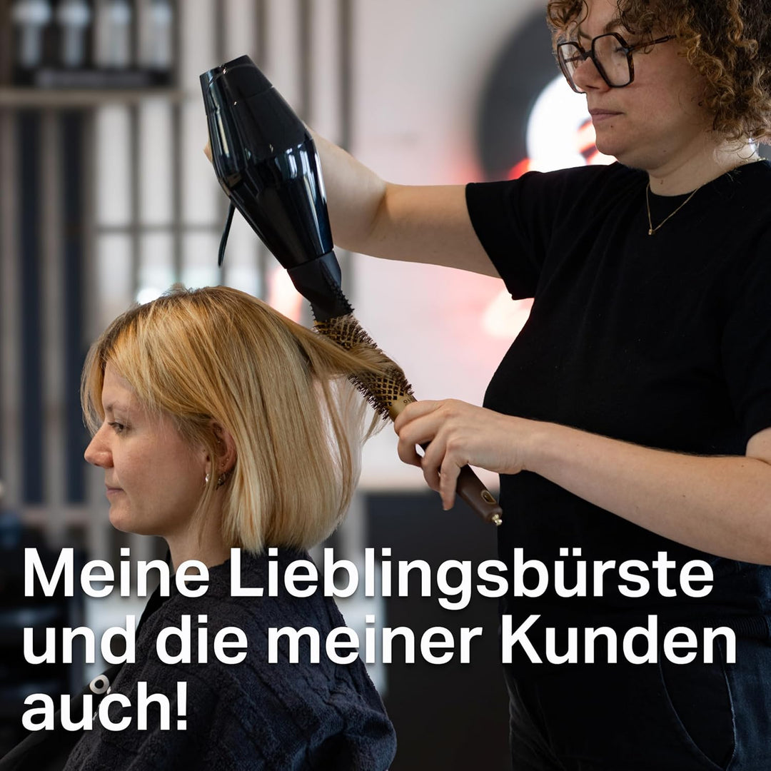 Olivia Garden Expert Blowout Speed – Gold & Braun - 25 - Keramik-Rundbürste mit extra langem Barrel