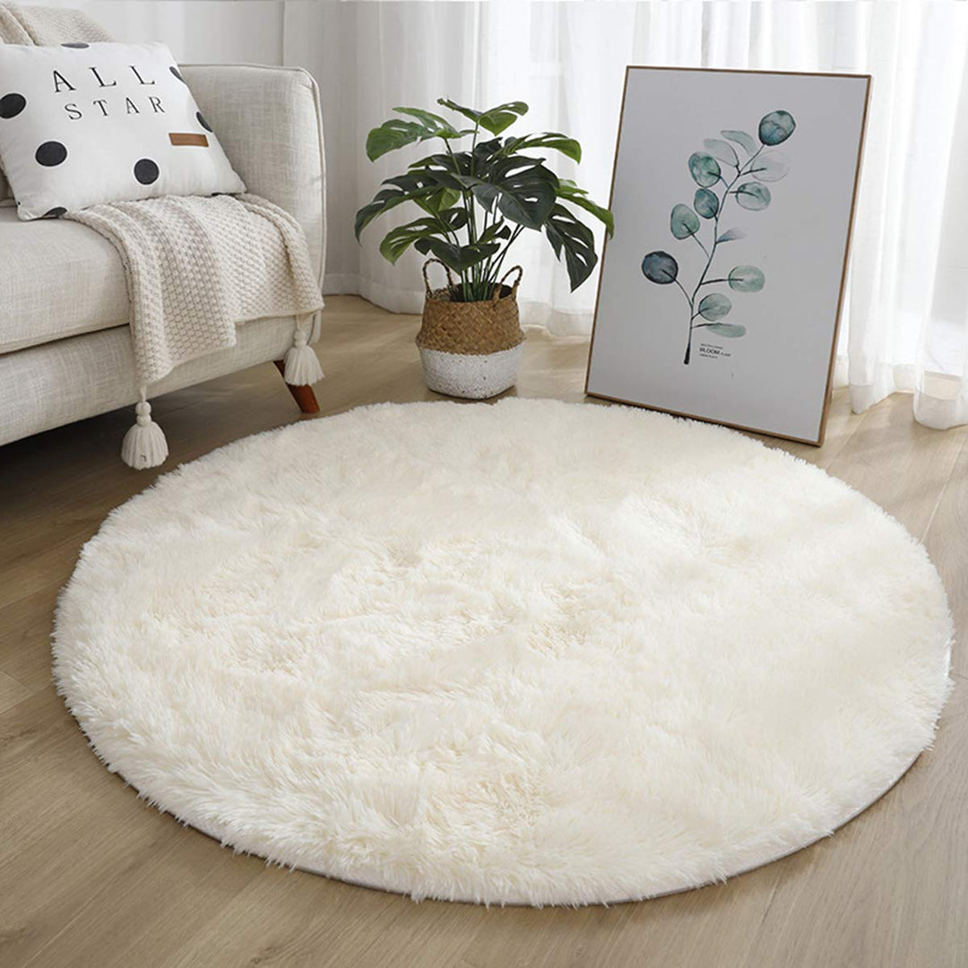Leesentec Area Rugs Round Bedroom Carpets Living Room Anti Slip Soft Fluffy Rug Shaggy Floor Mats La
