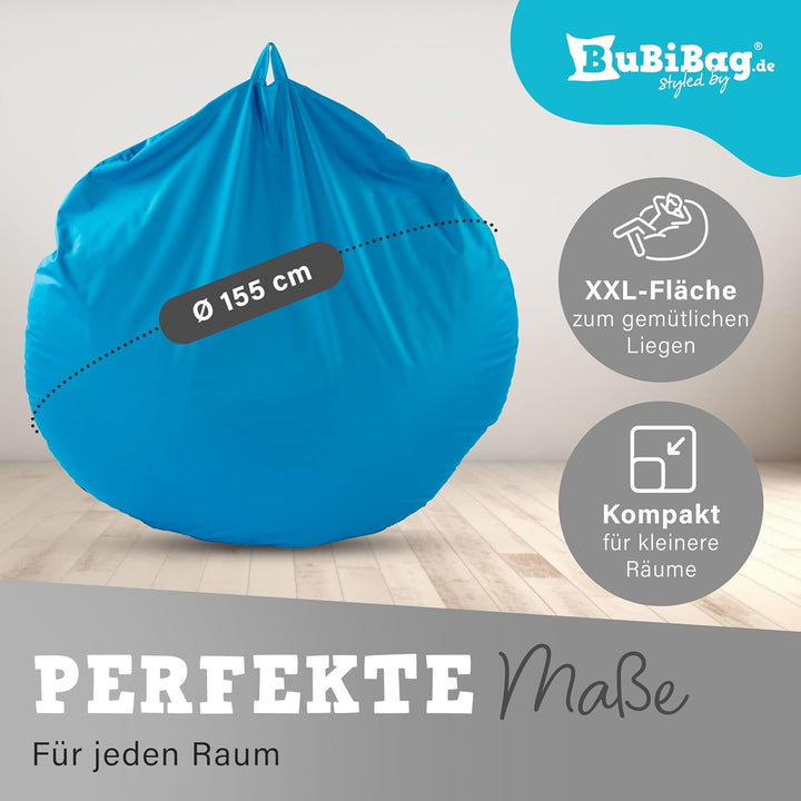 BuBiBag Sitzsack für Kinder und Jugendliche - Indoor und Outdoor Sitzkissen oder als Gaming Sitzsack