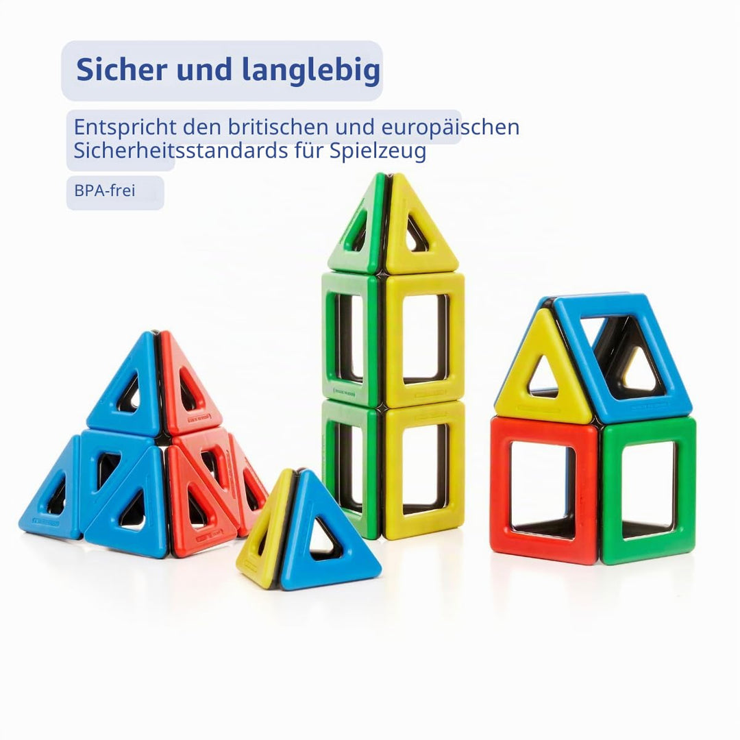 Polydron Magnetisches Starterset, magnetisches Bauspielzeug, 32 Teile