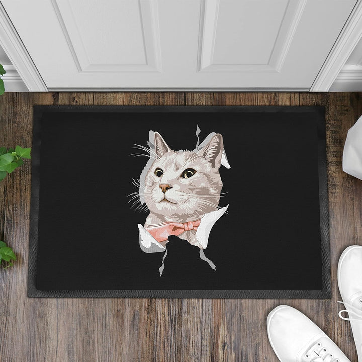 Trendation - Katzen Grafik Fussmatte Geschenk Katzenbesitzerin Lustige Katzen Fussmatte 60x40 cm