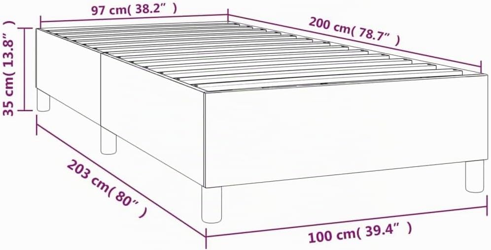 vidaXL Boxspringbettgestell, Polsterbett Bett für Schlafzimmer, Bettrahmen mit Lattenrost, Schlafzim
