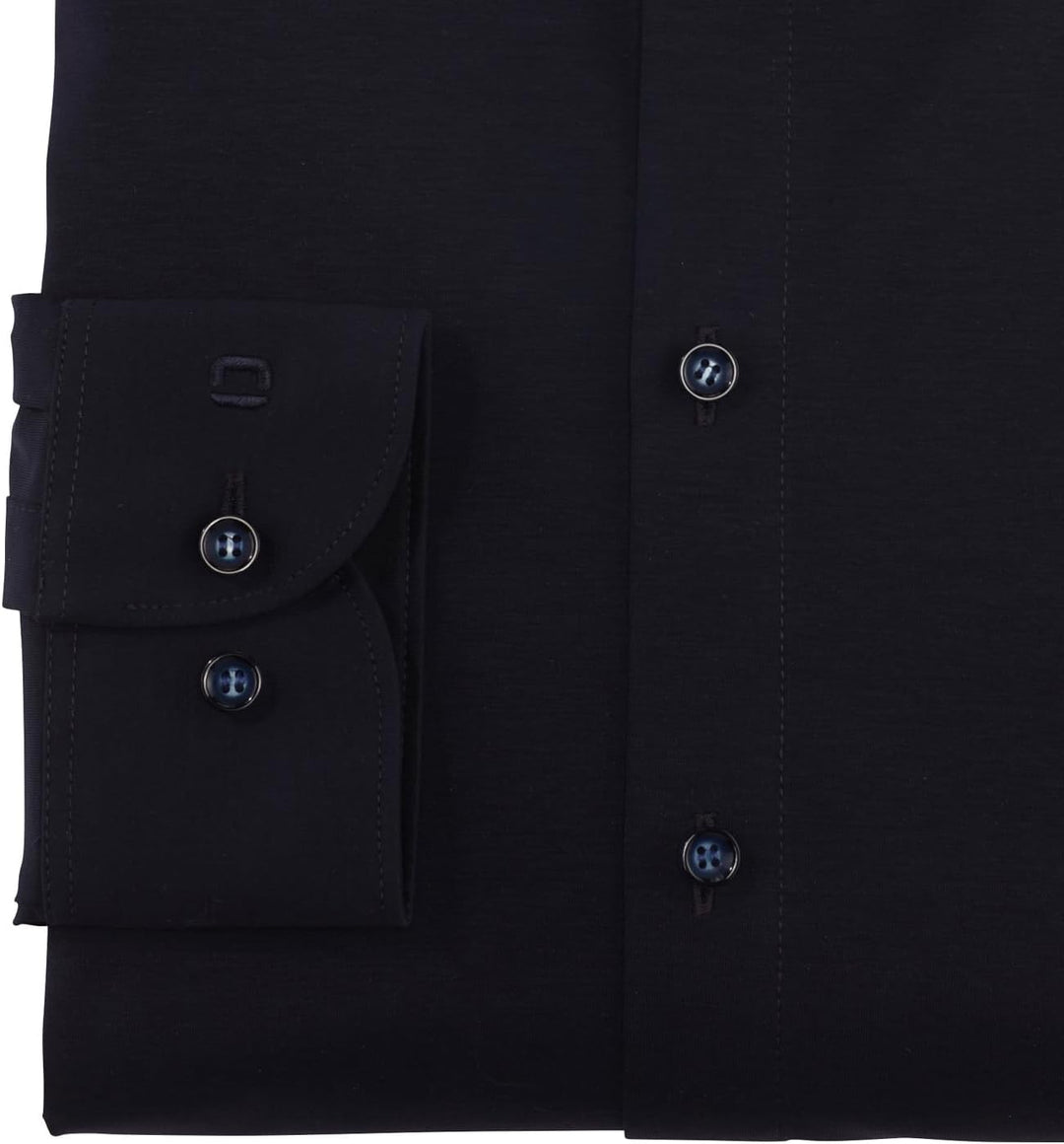 OLYMP Herren Businesshemd Langarm Level.Five.Body.fit,Single Jersey,Body fit,New York Kent 37 Marine