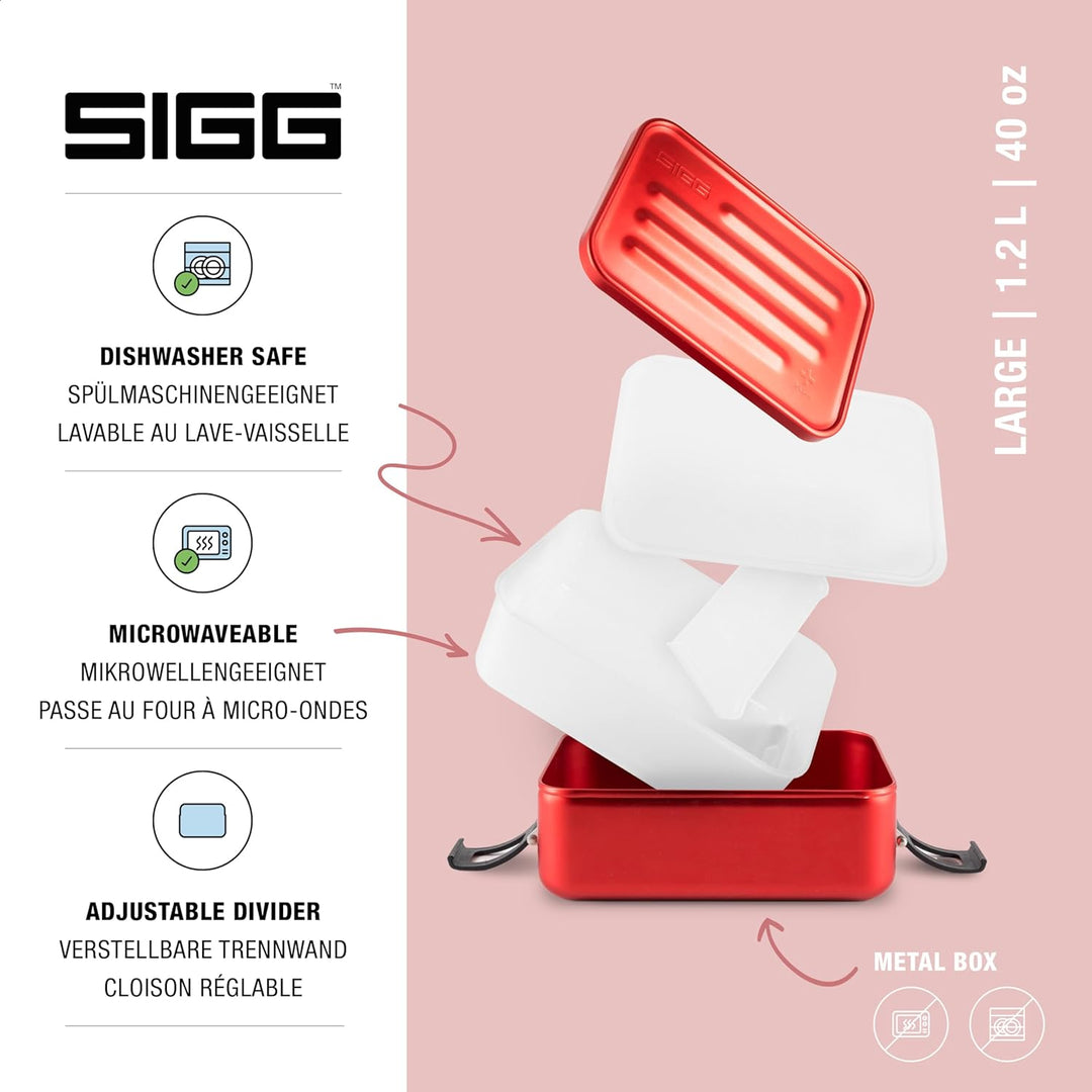 SIGG - Alu Lunchbox Plus - Brotdose Mit Unterteilung - Preisgekrönt - Spülmaschinenfest & Mikrowelle