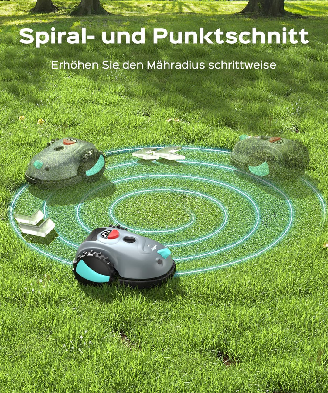YARDCARE V100 Mähroboter ohne Begrenzungskabel, mit Vision Navigation, 150 Hinderniserkennung, Rasen