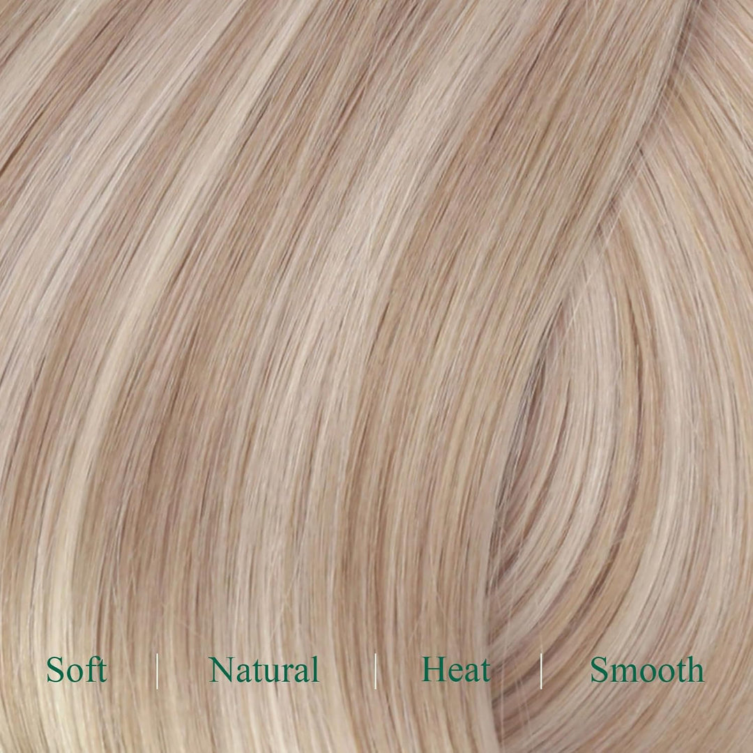 Easyouth Haarverlängerung Echthaar Clip Remy Echthaar Extensions Clip in Farbe Aschblond Mix Gelb Bl
