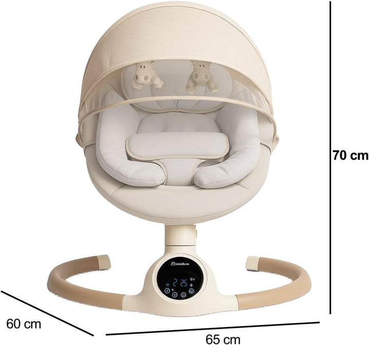 BEBE2LUXE ALPHA Babywippe, Elektrische Babyschaukel mit Musik, Nutzbar ab der Geburt bis ca. 6 Monat