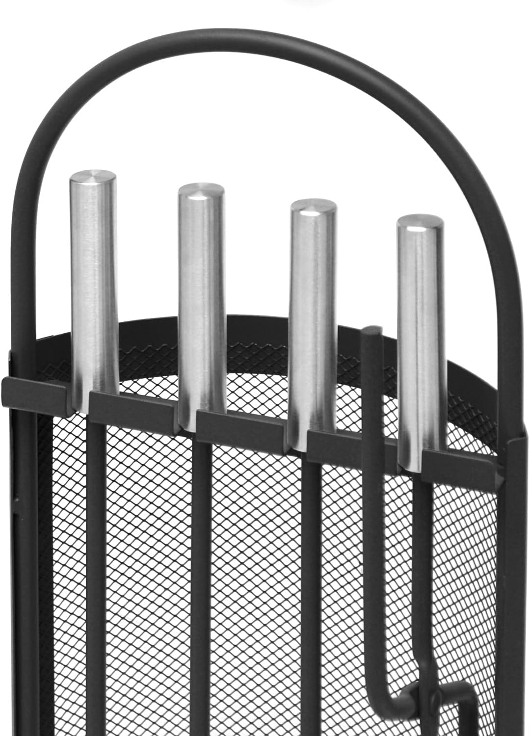 raik R1001 Kaminbesteck Albert, 4-teilig, schwarz, Edelstahlgriffe, 66 cm