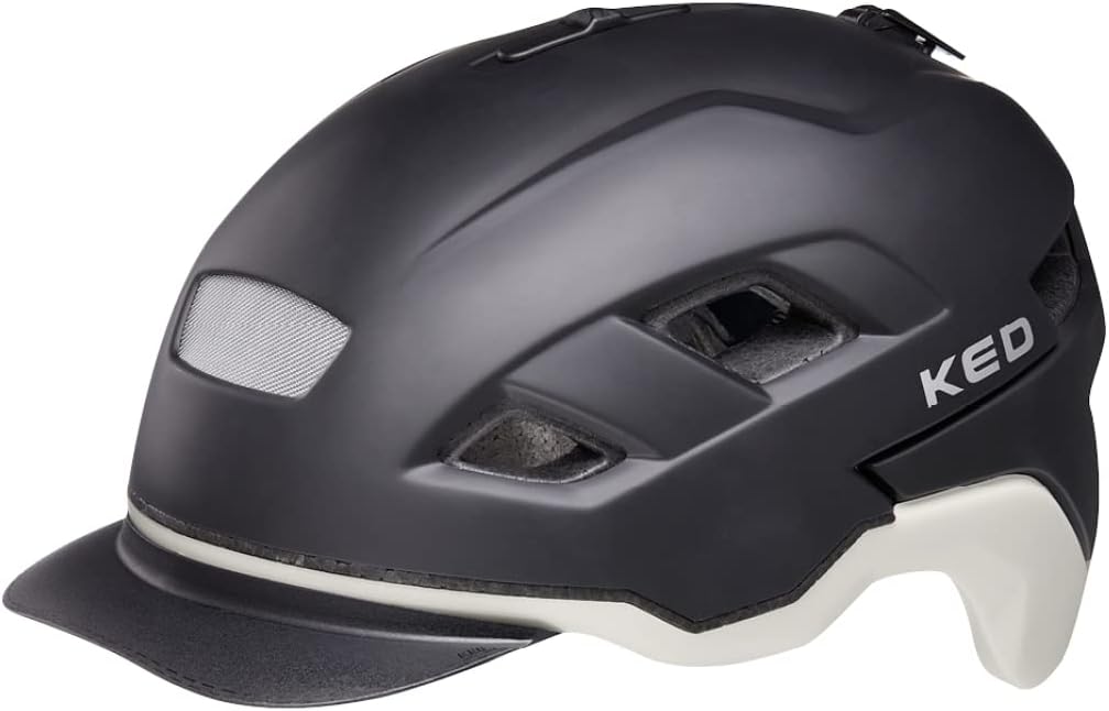 KED Berlin City Fahrrad Helm matt schwarz/weiss 2022 black ash matt L (56-61cm), black ash matt L (5
