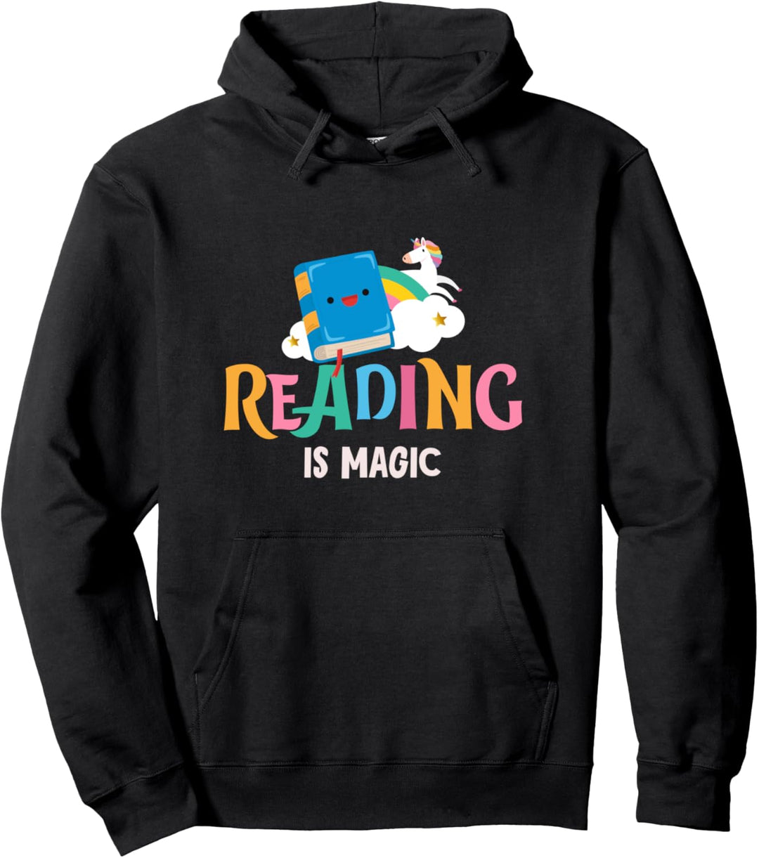 Cute Reader Reading is Magic Book Lovers Gift Pullover Hoodie